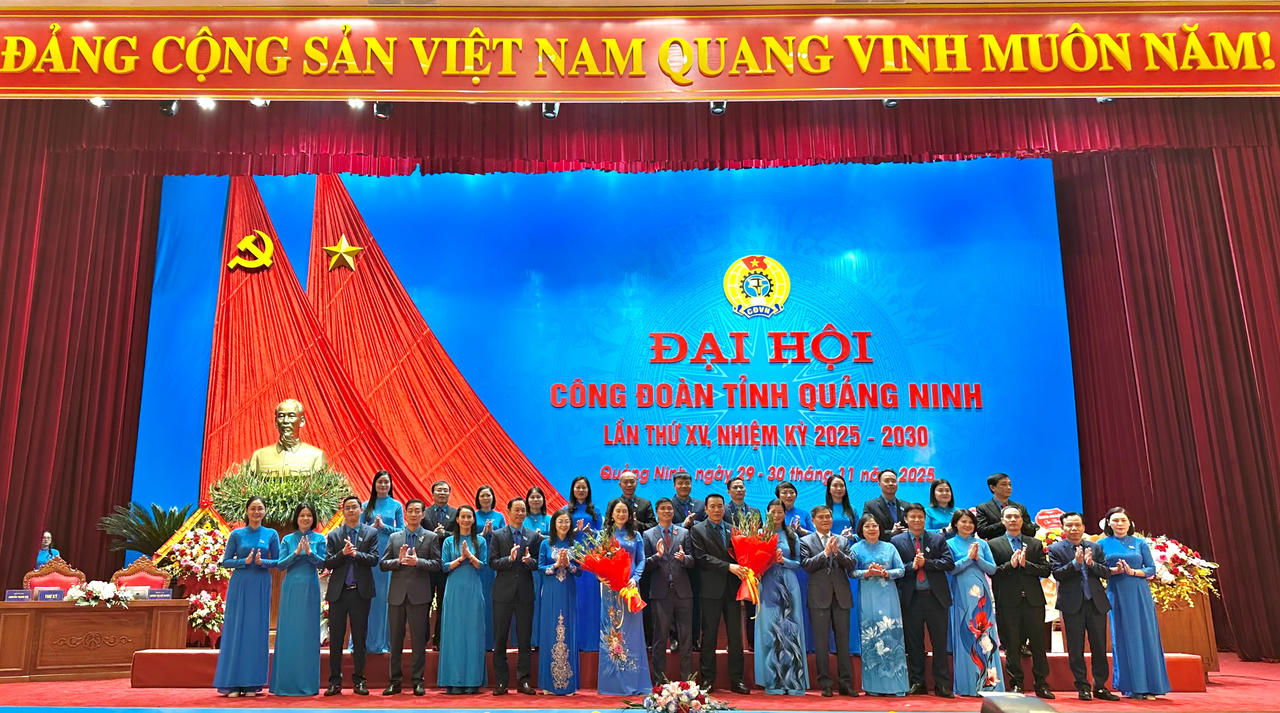 Đại hội Công đoàn tỉnh Quảng Ninh lần thứ XV, nhiệm kỳ 2025-2030 thành công tốt đẹp