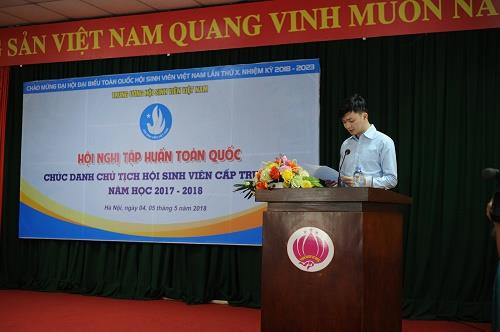 Trường ĐHCNQN tham dự Hội nghị tập huấn Toàn quốc Chức danh Chủ tịch Hội Sinh viên cấp trường năm học 2017 - 2018