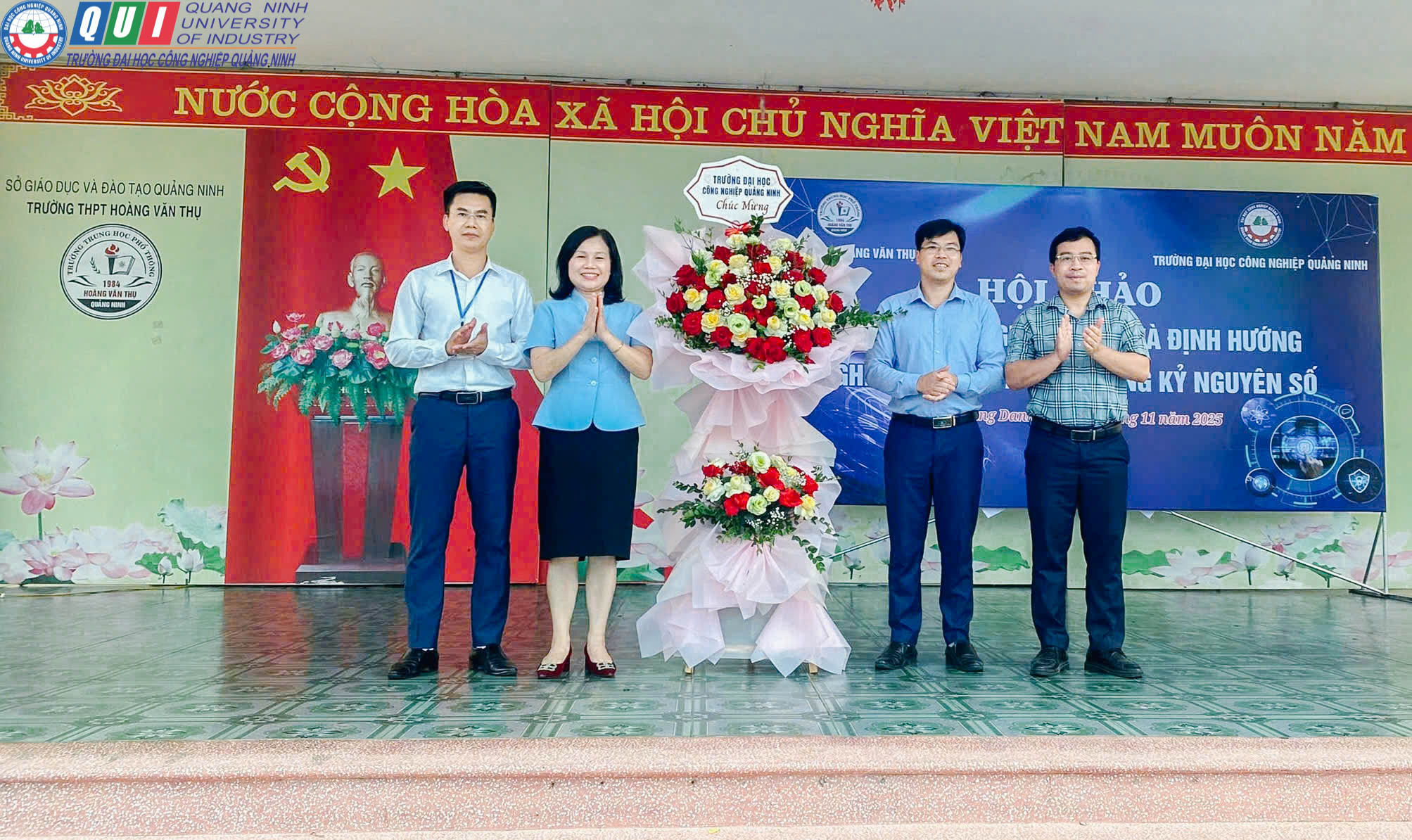 Trường Đại học Công nghiệp Quảng Ninh tham gia Chương trình tư vấn, định hướng nghề nghiệp và nghiên cứu khoa học tại Trường THPT Hoàng Văn Thụ