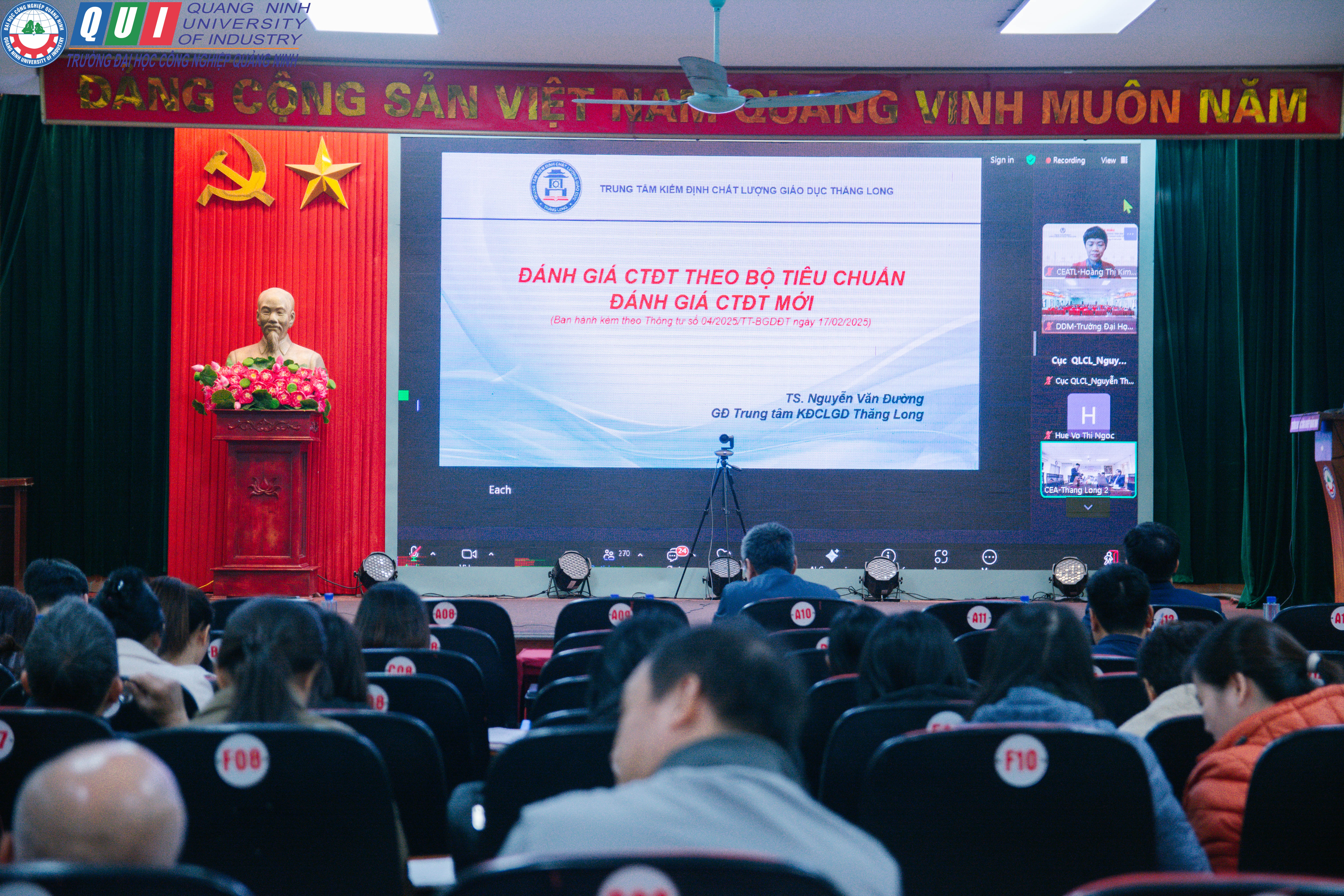 Trường Đại học Công nghiệp Quảng Ninh tham gia tâp huấn đánh giá chương trình đào tạo theo thông tư 04/2025/TT- BGDĐT, ban hành ngày 17/02/2025 của Bộ Giáo dục và Đào tạo