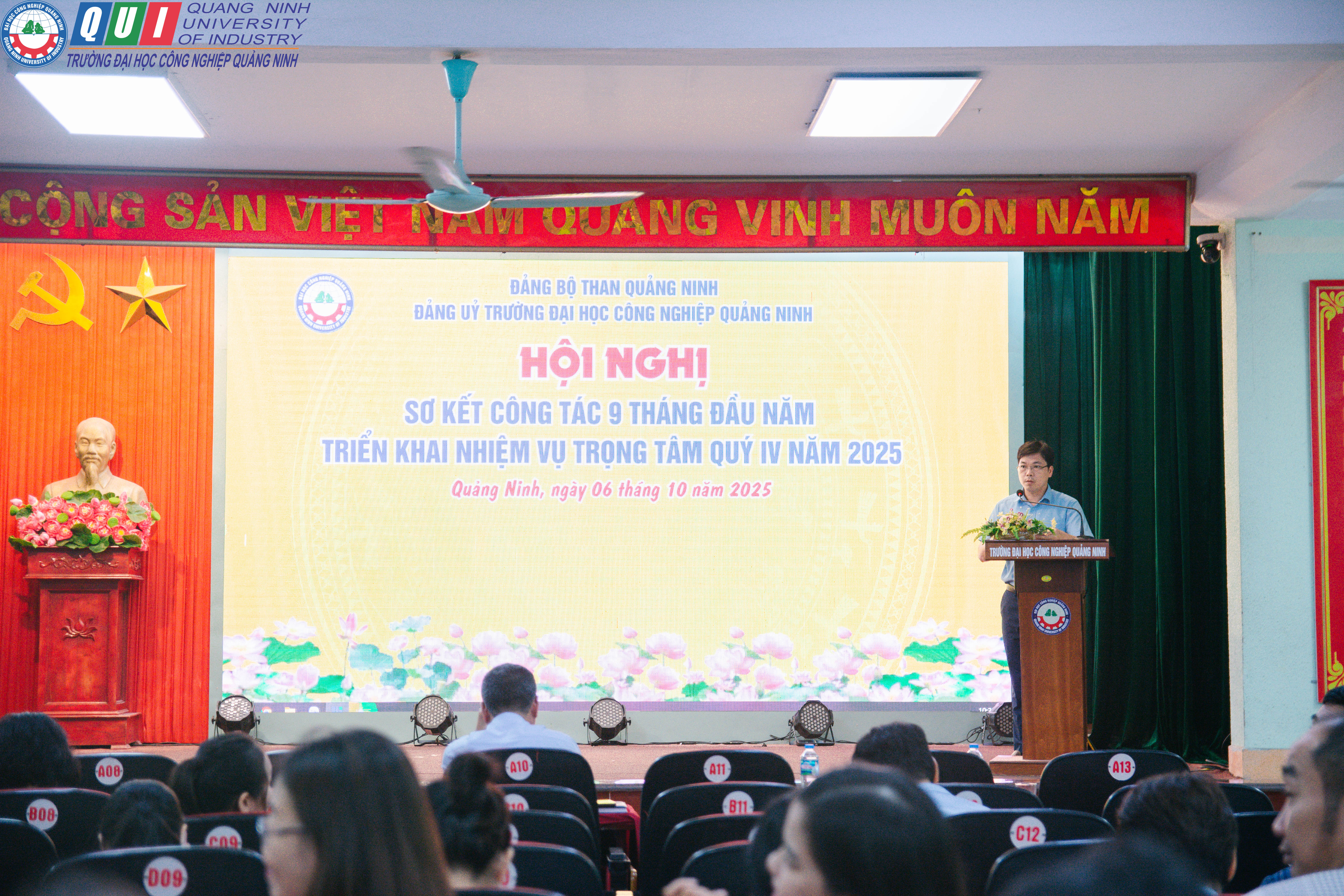 Đảng ủy Trường Đại học Công nghiệp Quảng Ninh tổ chức Hội nghị sơ kết công tác Đảng 9 tháng đầu năm và triển khai nhiệm vụ quý IV năm 2025