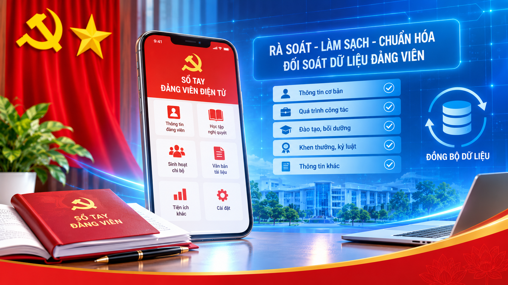 Đảng ủy Trường Đại học Công nghiệp Quảng Ninh triển khai rà soát, làm sạch, chuẩn hóa dữ liệu đảng viên